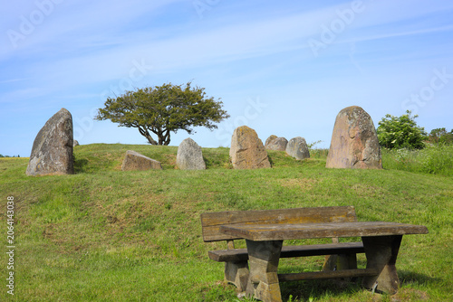 The Nobbin megalithic tomb (located in the municipality of Putgarten) on the Baltic Sea, island of Rügen, Mecklenburg-Western Pomerania – Germany