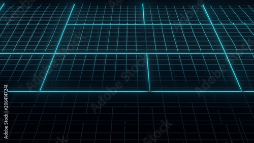 Futuristic Neon Grid Floor Lines Glow in Dark