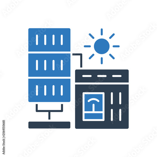 Obraz na płótnie Solar Panel Inverter Icon
