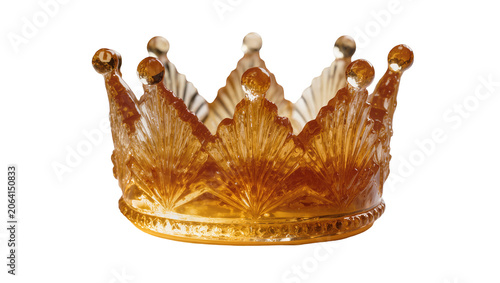 Fotografie Ornate amber glass crown with pointed finials