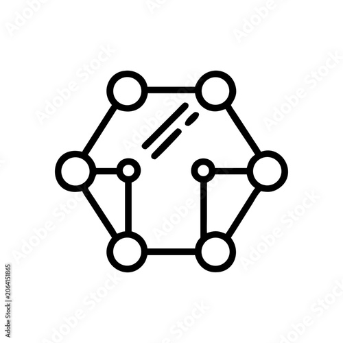 Knowledge Graph Line Icon Vector, Semantic Network Outline Symbol, AI Knowledge Base, Connected Data Structure, Entity Relationship Mapping, Information Graph, Editable Stroke SVG