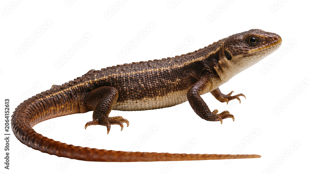 Fototapeta premium Brown scaled lizard with long tail and sharp claws