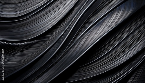 Metallic Streak Graphite Black Design Background