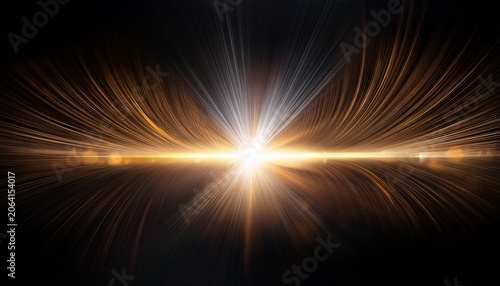 Light Effect Background With Radiant Beams And Lens Flares On Dark
