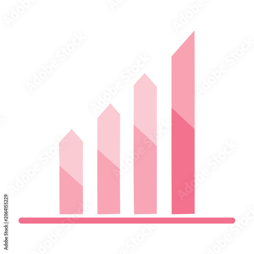 Flat design pink bar chart vector