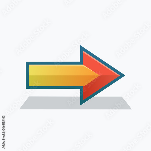 Red and Yellow Arrow Pointing Right