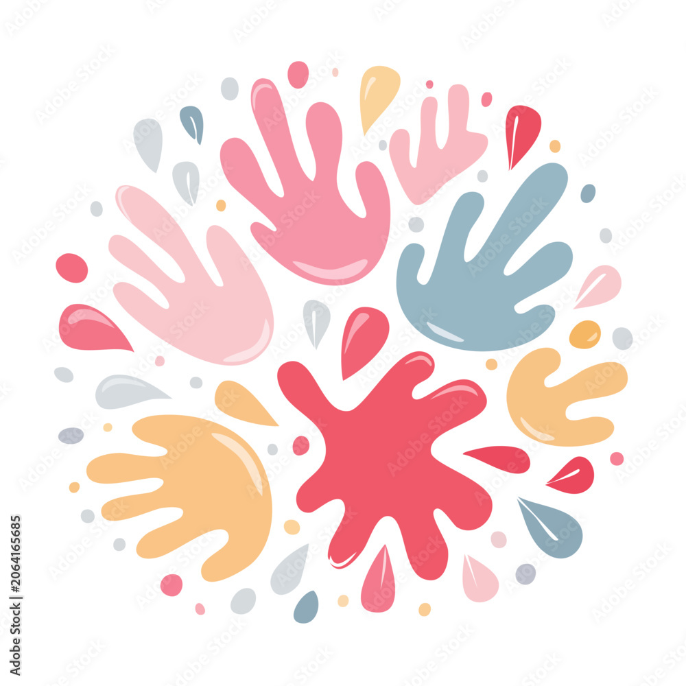 Fototapeta premium Abstract organic shapes and splashes in pastel colors