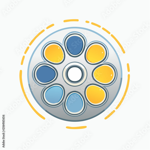 Abstract Circular Design with Colorful Pods