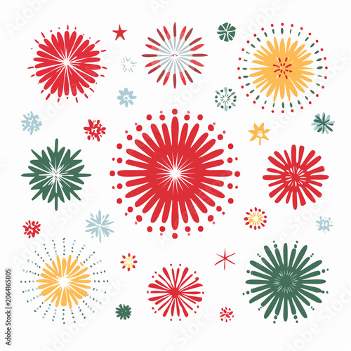 Colorful Abstract Starburst and Firework Illustrations