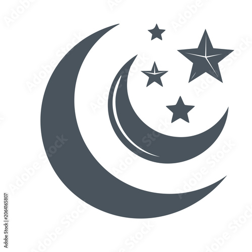 Crescent Moon and Stars Icon
