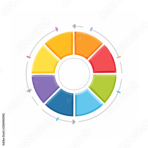 Flat color wheel design element
