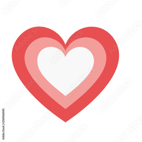 Red heart symbol flat design