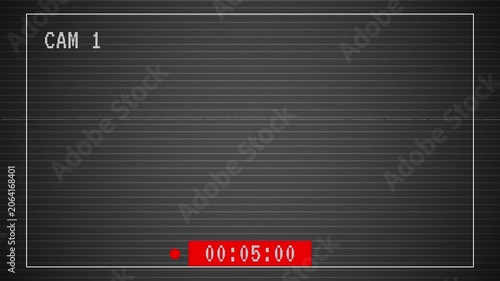 CCTV Camera Recording Overlay with Timer and Scanline Effect