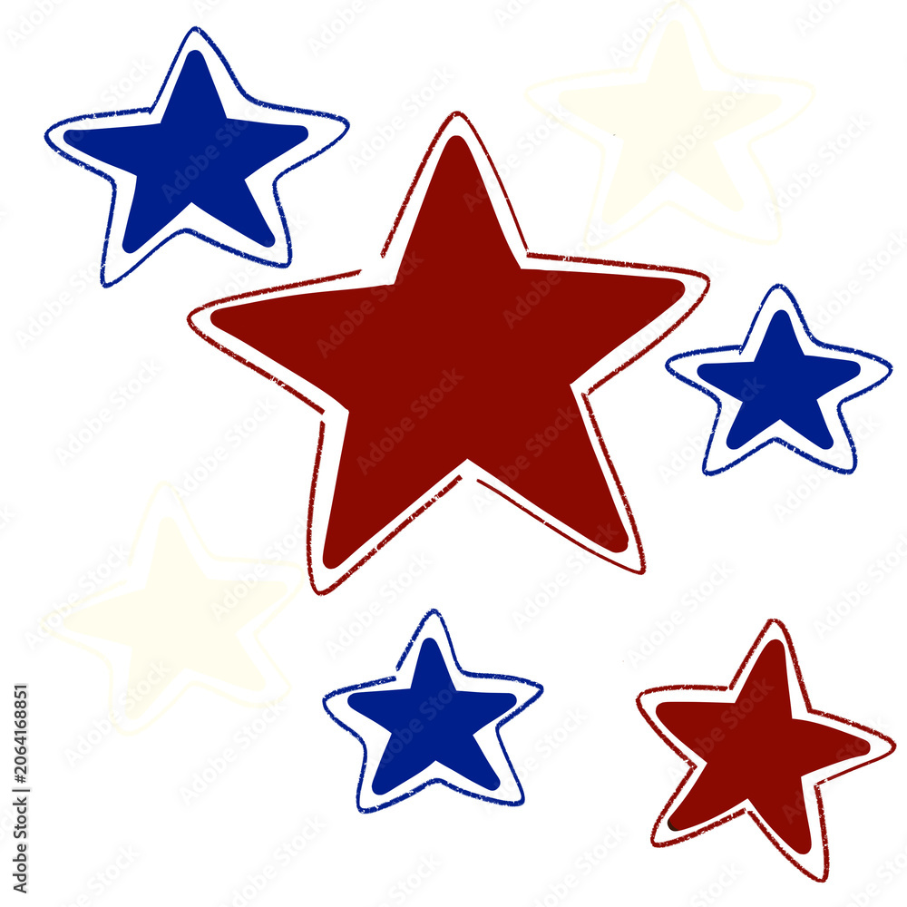 Fototapeta premium Patriotic American flag Star illustration 