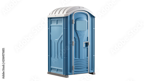 Quadro su tela Blue portable toilet with white roof and gray base