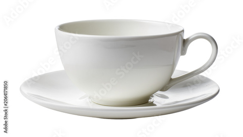 Bild auf Leinwand White ceramic teacup and saucer set