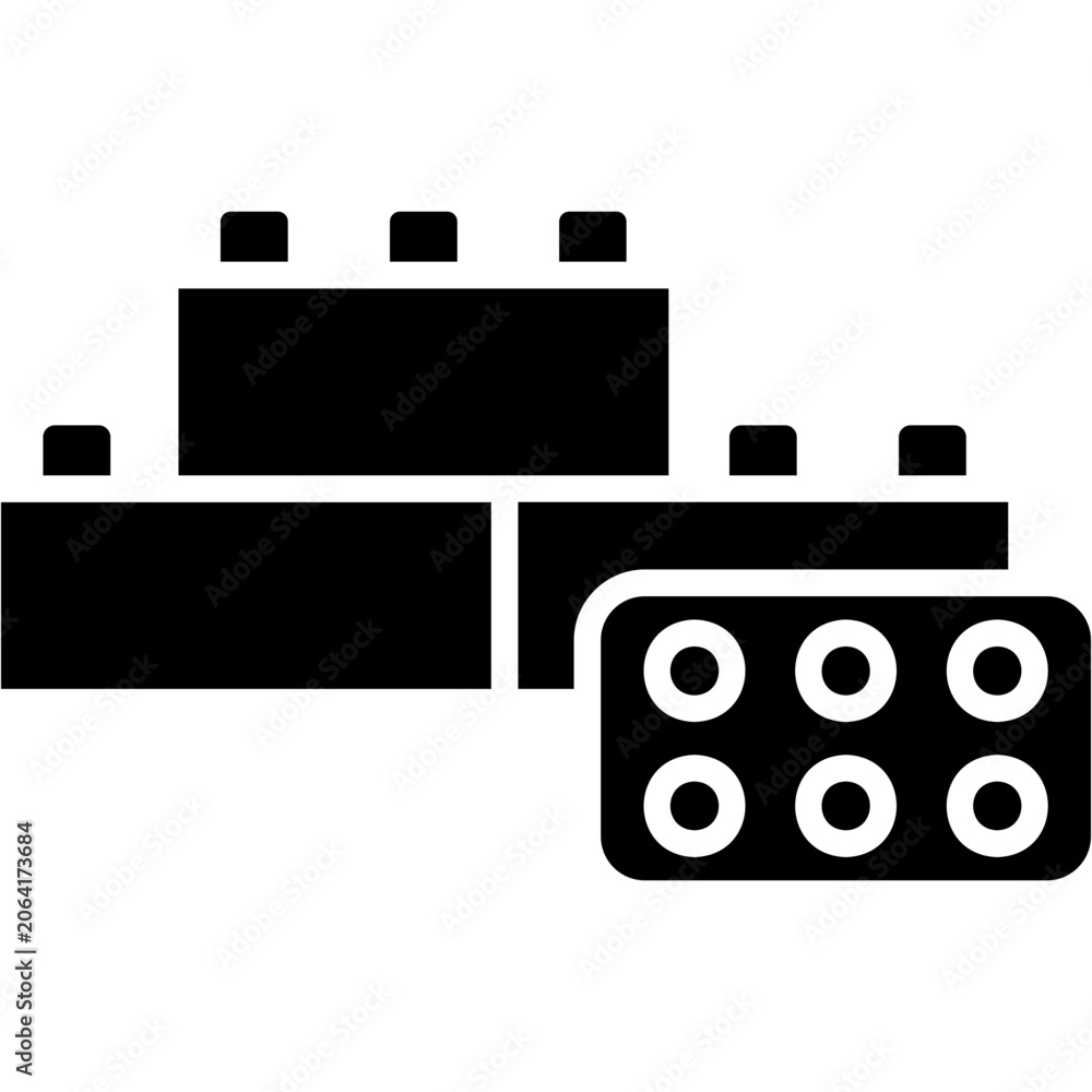 Naklejka premium Building Block Icon