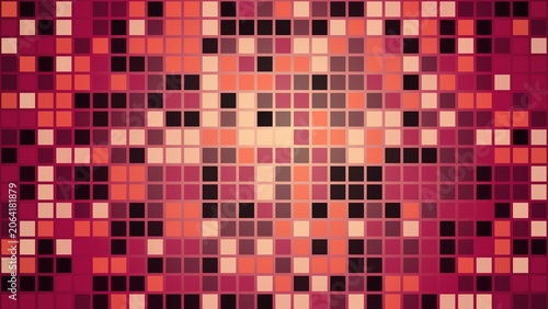 Abstract mosaic pattern with geometric squares in warm colors