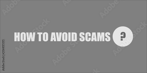 How to Avoid Scams Question Mark text typography