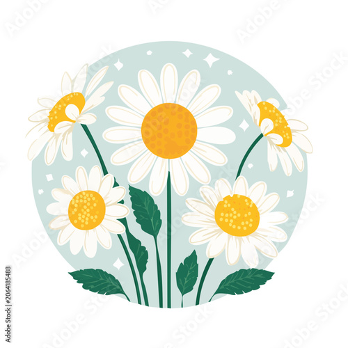 Flat design sunflower vector illustration