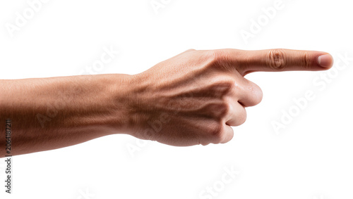 Konstfotografi Male hand pointing index finger to the right side