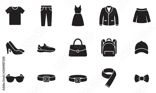 Clothing vector icons set
