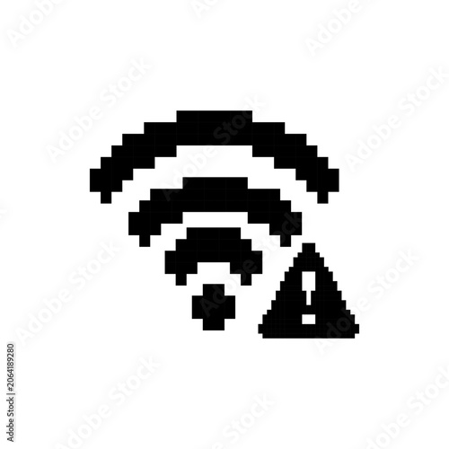 Pixel art wifi warning icon