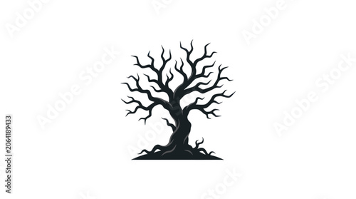 Tableau sur toile Dead Tree Silhouette with Branches.