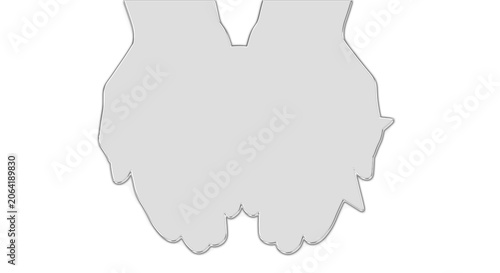 Canvastavla A close-up view of a large gray feather on a clean transparent background