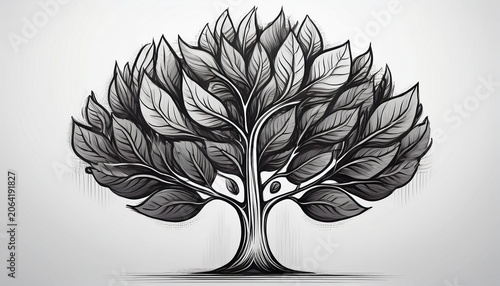 tree leaf sign sketch symbol