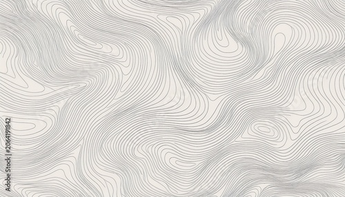 seamless abstract topographic contour line pattern light minimal wavy background