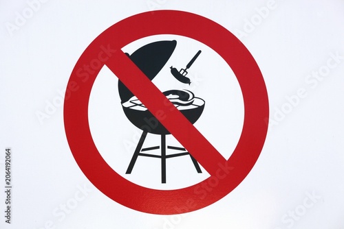 Barbecues are prohibited on a signboard