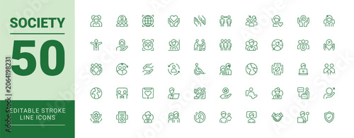 Фотография society line icon pack vector editable stroke