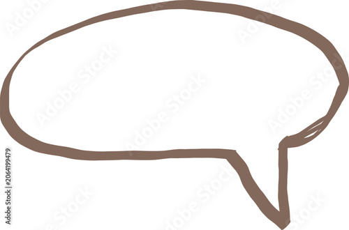 Hand drawn speech bubble outline on white background conveying communication concepts