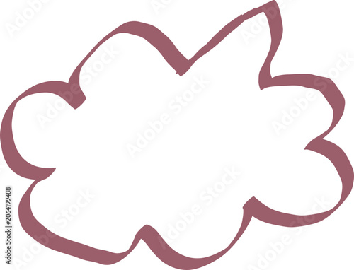 Hand drawn thought bubble with copy space for text on white background for communication concepts