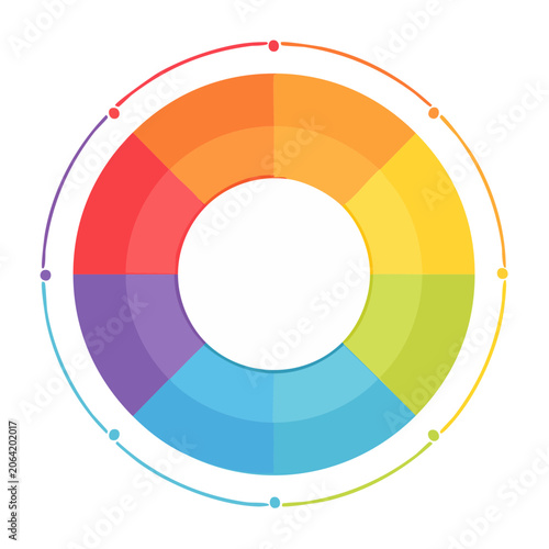 Flat design target diagram with concentric circles