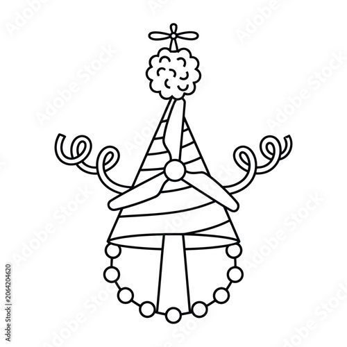 Abstract wind turbine and natural elements icon