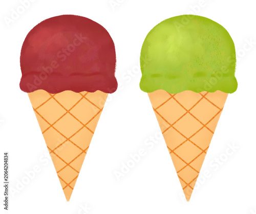 Ice Cream illustrations for Summer Wallpapers, Digital Backgrounds, Greeting Cards, Party Decor, Social Media, and Invitations
