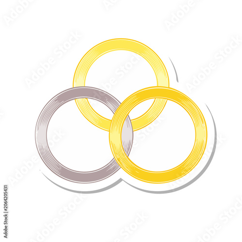 Interlocking Gold and Silver Rings Icon