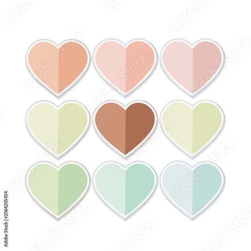 Pastel Gradient Hearts in Flat Design