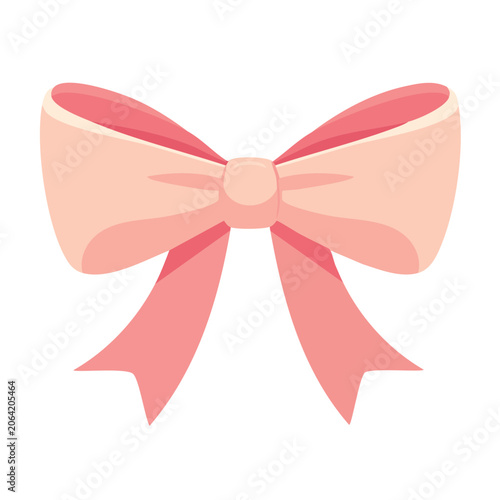 Pink bow ribbon illustration on transparent background