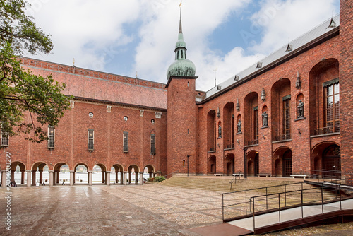Interior courtyard of the Stockholms stadshus city hall in Stockholm, Sweden, Europe