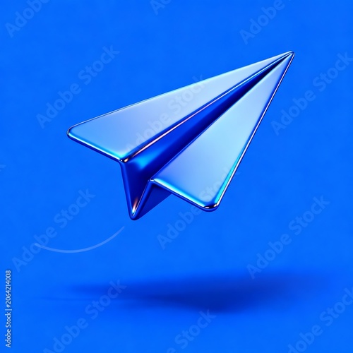 Liquid Metal Paper Airplane Icon