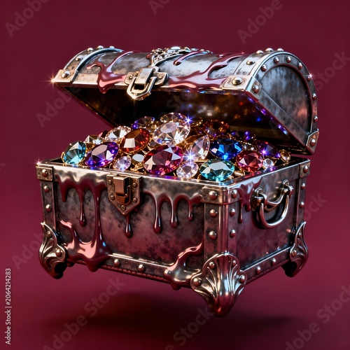Burgundy Liquid Metal Treasure Vault