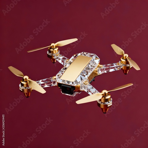 Ethereal Crystal & Gold Drone in Burgundy