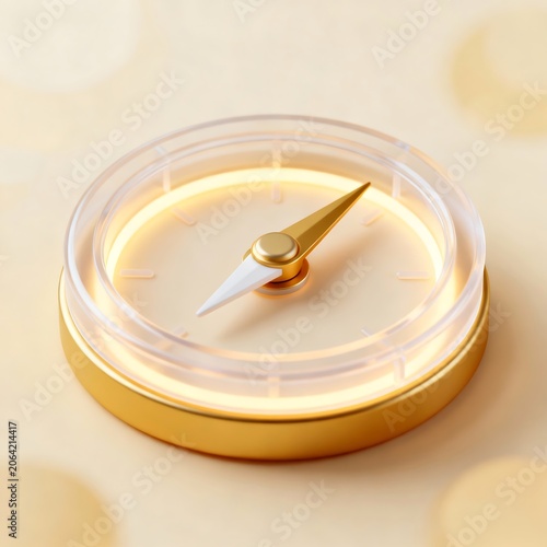 Minimalist Gold Compass Navigation Interface