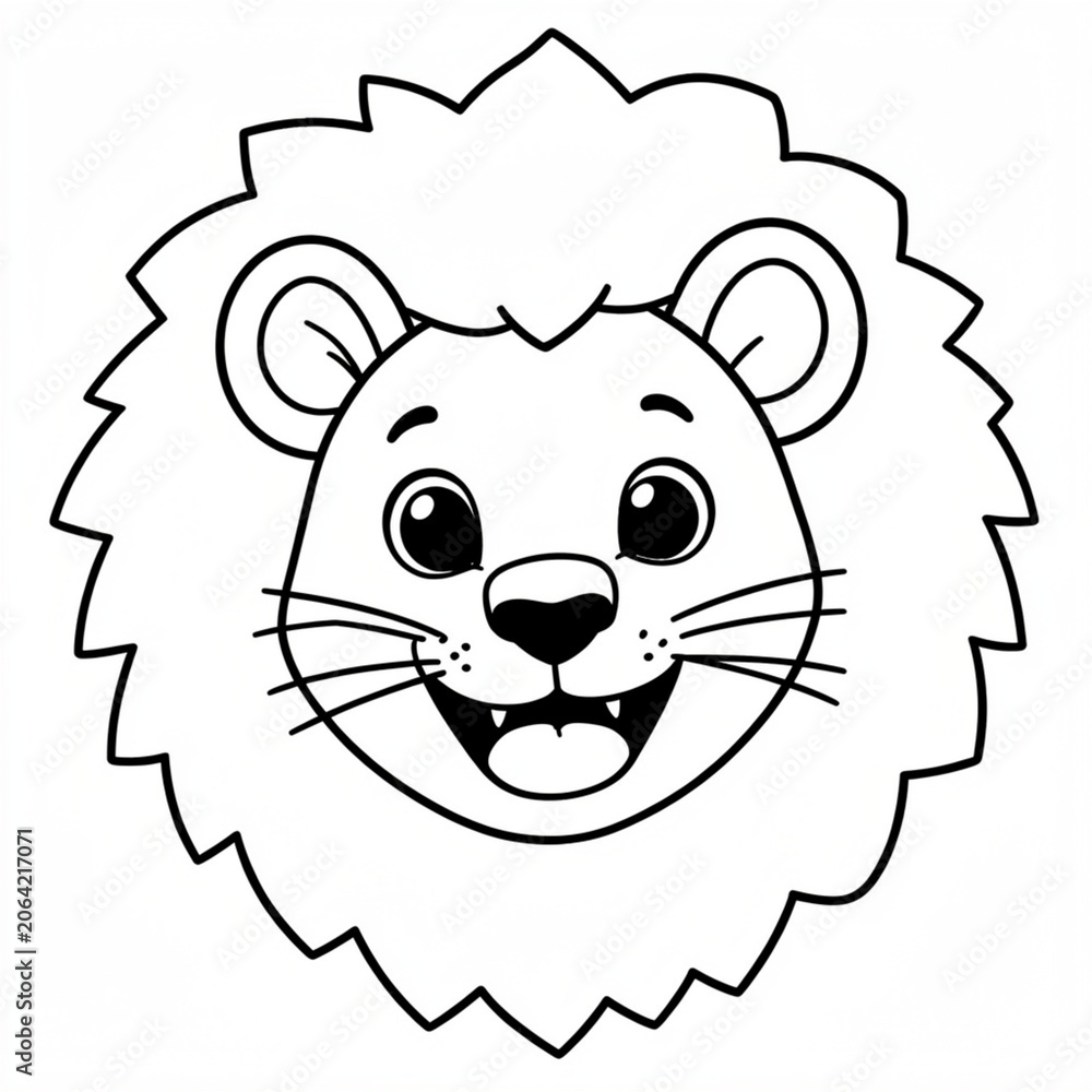 Fototapeta premium Happy Lion Face