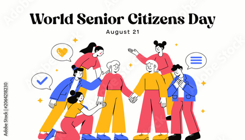 World Senior Citizens Day, elderly people, seniority awareness, August 21st celebration, social support