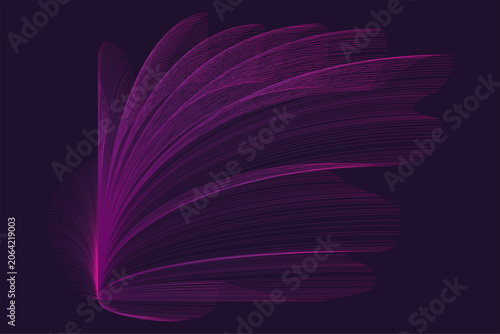 Neon magenta flow lines abstract waveform with generative motion and digital energy trails.