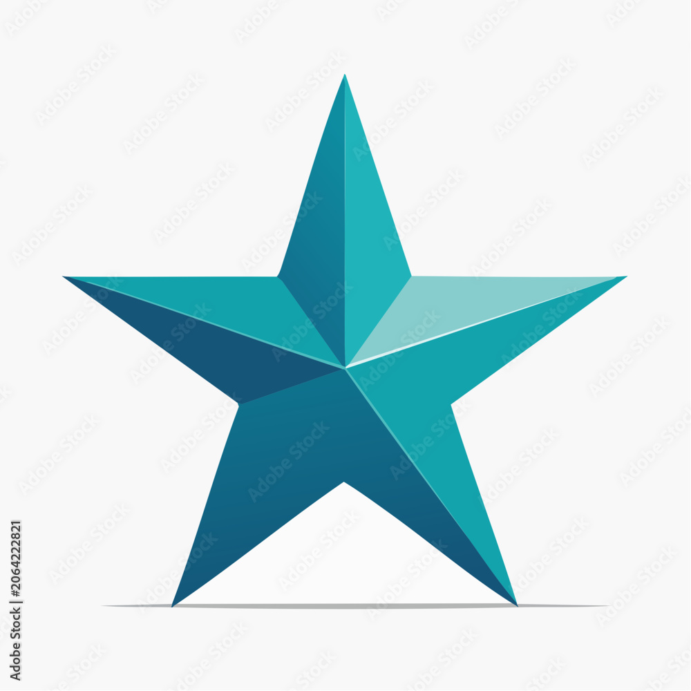 Fototapeta premium Blue 3D Star Icon